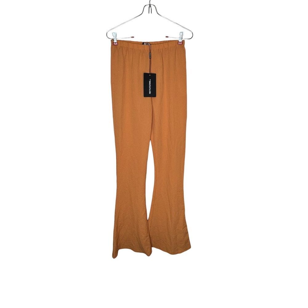Pretty Little Thing Womens Dress Pants Knit Flare Back Tie Neck Halter Top 6 NWT